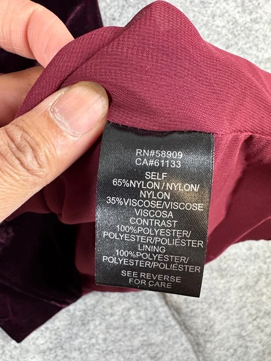 Adenlyn Rae Velvet Midi Slip Dress Burgundy Size M V Neck Party Whimsigoth Chic - Picture 6 of 13